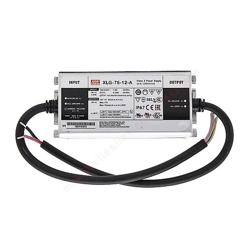 XLG-75-12-A MEANWELL 60W 12VDC 5A 115/230VAC 定電力モード LED ドライバ