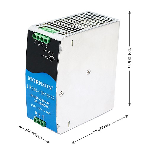 240W 12V 20.0A 85-264VAC/120-370VDC DINレール PFC機能付きスイッチング電源