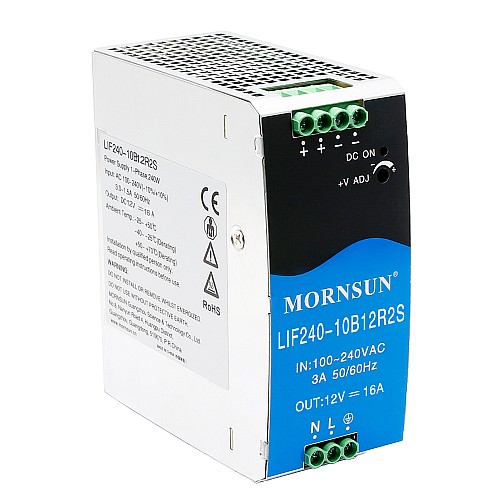 240W 12V 20.0A 85-264VAC/120-370VDC DINレール PFC機能付きスイッチング電源