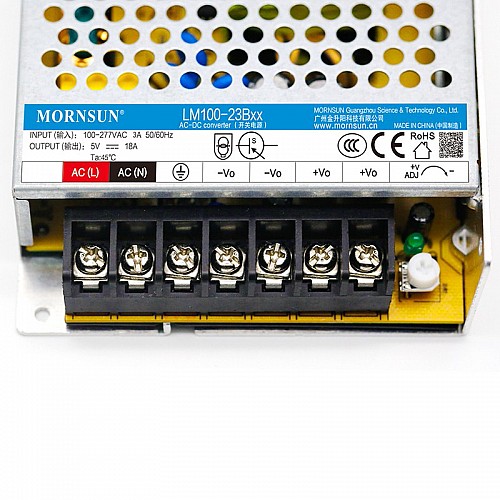 100W 5V 18.0A 85-305VAC/120-430VDC スイッチング電源