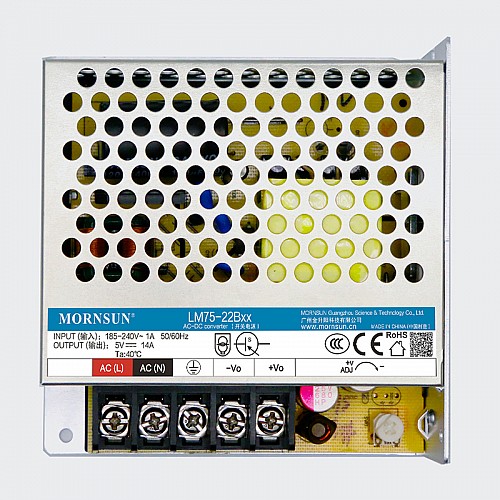 75W 5V 14.0A 165-264VAC/200-370VDC スイッチング電源