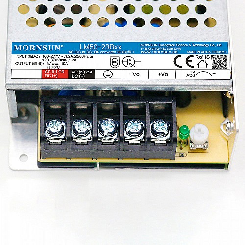 50W 15V 3.4A 85-305VAC/120-430VDC スイッチング電源