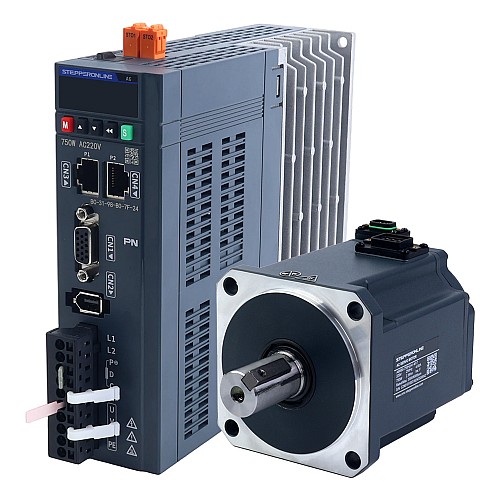 A6シリーズ 750W STO Safe Torque Off PROFINET ACサーボモーターキット 3000rpm 2.39Nm 17ビット絶対エンコーダー IP67 - A6-PN750H2A1-M17-STO | StepperOnline