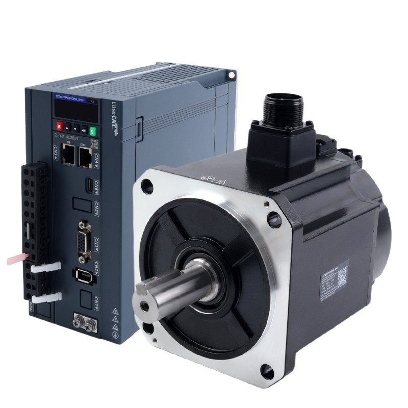 A6Hシリーズ 1800W EtherCAT ACサーボモーターキット 1500rpm 11.50Nm ブレーキ付き 17ビットアブソリュートエンコーダ IP67 - A6H-EC1800H3B1-M17 | StepperOnline