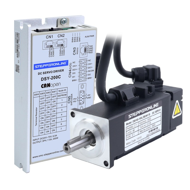 DSYシリーズ 100W CANopen DCサーボモーター 24-70VDC 0.318Nm ブレーキ付き 3000rpm 17ビットインクリメンタルエンコーダー IP65 - DSY-C100L2B2-M17S | StepperOnline DSYシリーズ 100W CANopen DCサーボモーター 24-70VDC 0.318Nm ブレーキ付き 3000rpm 17ビットインクリメンタルエンコーダー IP65 - DSY-C100L2B2-M17S | StepperOnline