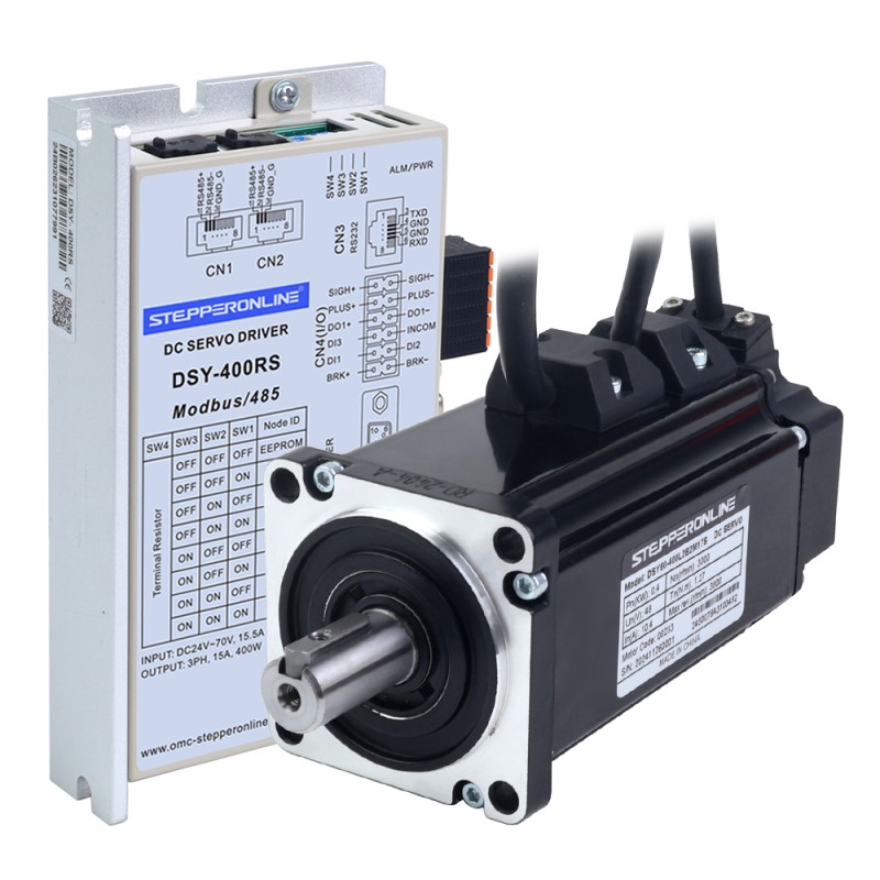 DSY シリーズ 400W RS485 DC サーボモーター 24-70VDC 1.27Nm ブレーキ付き 3000rpm 17 ビット インクリメンタル エンコーダー IP65 - DSY-RS400L2B2-M17S | StepperOnline