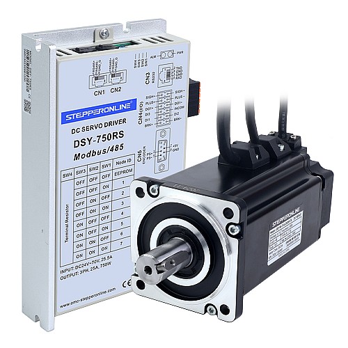 DSY シリーズ 750W RS485 DC サーボ モーター 24-70VDC 2.39Nm ブレーキ付き 3000rpm 17 ビット インクリメンタル エンコーダー IP65 - DSY-RS750L2B2-M17S | StepperOnline