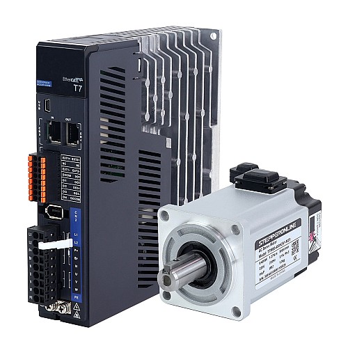 T7 シリーズ EtherCAT 400W  AC サーボ モーター キット 3000rpm 1.27Nm 23 ビット エンコーダー IP67 - T7-EC400H2A1-M23 | StepperOnline