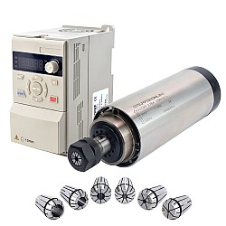 220V 2.2KW Φ80x193.5mm 空冷スピンドルモーターと 3HP 2.2KW 12.5A 可変周波数ドライブキット