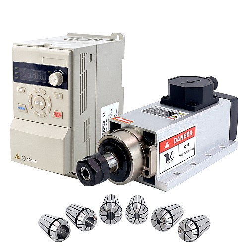 220V 2.2KW 80x73x193.5mm 空冷スピンドルモーターおよび 3HP 2.2KW 12.5A 可変周波数ドライブキット