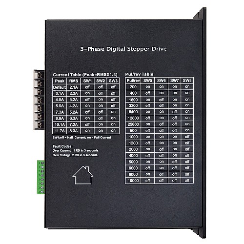 3相Nema34、42、52ステッピングモーター用デジタルステッピングドライバー2.1-11.7A 176-253VAC