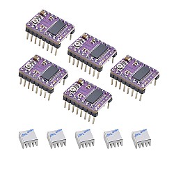 3DプリンターReprap用ヒートシンク付きDRV8825ステッピングモータードライバーモジュール（5個入りパック）