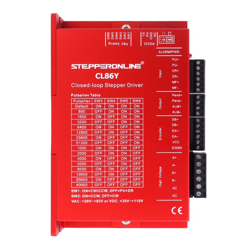 YSシリーズ 1軸 クローズドループステッパーキット V2.0 12.0Nm(1699.34oz.in) Nema 34モーター 1.5mケーブル & ドライバー付き - 1-CL86Y-S120-1M5-V20 | StepperOnline