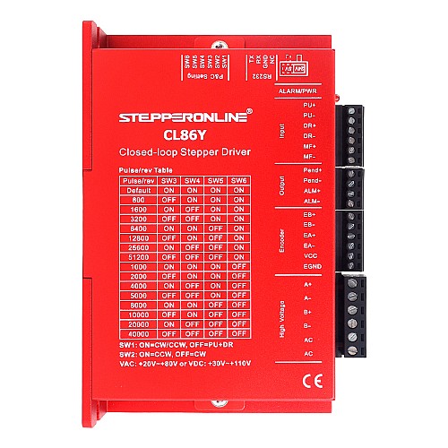 Yシリーズ クローズドループステッピングモータードライバ V2.0 0-8.5A 20-80VAC/30-110VDC Nema 34 ステッピングモーター用 - CL86Y-V20 | StepperOnline