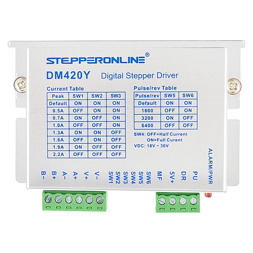 Y シリーズ デジタル ステッピング ドライバ 0.3-2.2A DC18V-36V Nema 11, 14, 17 ステッピング モーター用 - DM420Y | StepperOnline Y シリーズ デジタル ステッピング ドライバ 0.3-2.2A DC18V-36V Nema 11, 14, 17 ステッピング モーター用 - DM420Y | StepperOnline