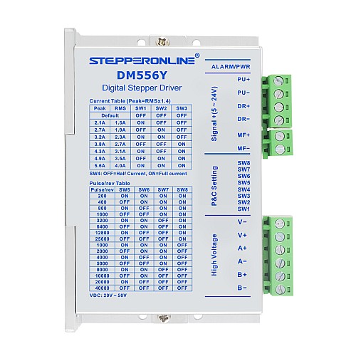 Y シリーズ デジタル ステッピング ドライバ 1.7-5.6A DC20V-50V Nema 23、24、34 ステッピング モーター用