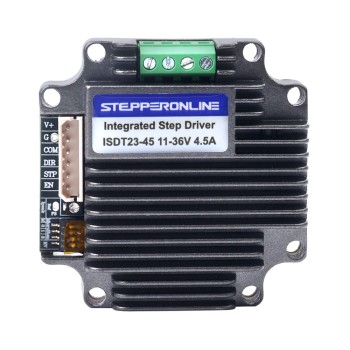 統合ステッピング モーター ドライバー 1.0 ～ 4.5A 11 ～ 36VDC 低ノイズ NEMA 23 ステッピング モーター用