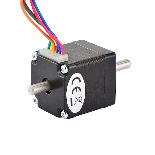 デュアル シャフト Nema 11 ユニポーラ 1.8deg 4.3Ncm(6.1oz.in) 0.95A 28x31mm 6 ワイヤ