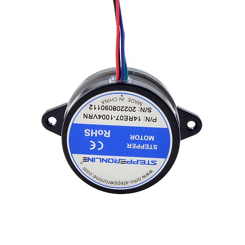 E シリーズ ラウンド Nema 14 バイポーラ 0.9deg 8Ncm(11.33oz.in) 1.0A 36x17mm 4 ワイヤー