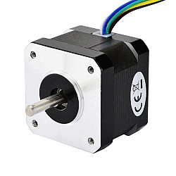 デュアル シャフト Nema 17 ユニポーラ 0.9deg 16Ncm(22.66oz.in) 0.3A 42 x 42x34mm 6 ワイヤ