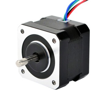デュアル シャフト Nema 17 バイポーラ 1.8deg 26Ncm(36.82oz.in) 0.4A 42x42x34mm 4 ワイヤ