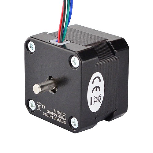 デュアル シャフト Nema 17 バイポーラ 1.8deg 26Ncm(36.82oz.in) 0.4A 42x34mm 4 ワイヤ