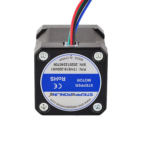 Nema 17 バイポーラ 59Ncm(83.55oz.in) 2A 42x48mm 4 ワイヤ、1m ケーブルおよびコネクタ付き