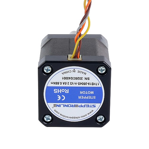 Nema 17 高温ステッピング モーター 55Ncm(77.93oz.in) 55mm Φ8mm 丸シャフト絶縁クラス H 180C - 17HS19-2504S-H-V2 | StepperOnline