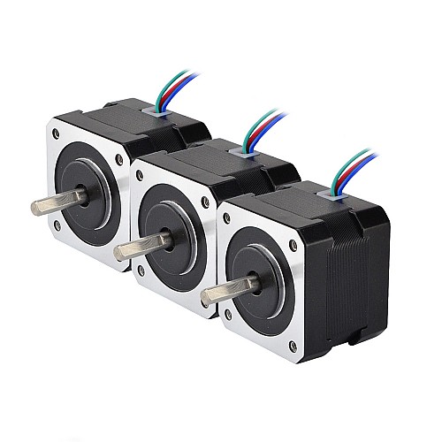 Nema17バイポーラ1.8度26Ncm(36.82oz.in)0.4A 42x42x34mm4線の 3個