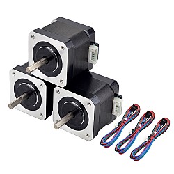 3 個 Nema 17 バイポーラ 45Ncm(63.74oz.in) 1.5A 42x42x39mm 4 ワイヤ、1m ピン コネクタ付き