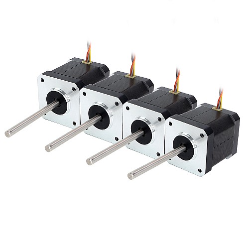 4pcs Nema 17 高温ステッピング モーター 55Ncm(77.93oz.in) 55mm 丸シャフト絶縁クラス H 180C - 4-17HS19-2504S-H-V1 | StepperOnline