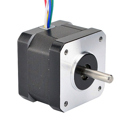 デュアル シャフト Nema 17 ユニポーラ 0.9deg 16Ncm(22.66oz.in) 0.3A 42x34mm 6 ワイヤ