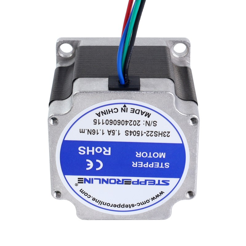 Nema 23 バイポーラステッピングモーター 1.8° 1.16Nm (164.3oz-in) 1.5A 57×57×56mm 165mmケーブル付き Molexコネクタ付き - 23HS22-1504S-C14 | StepperOnline