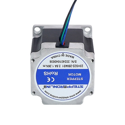 Nema 23 バイポーラ 1.26Nm(178.4oz.in) 2.8A 57x56mm 4 ワイヤー Φ6mm シャフト