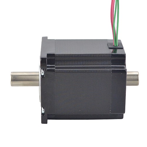 デュアル シャフト Nema 23 中空シャフト ステッピング モーター バイポーラ 1.45Nm(205.38oz.in) 2.0A 57x57x65mm