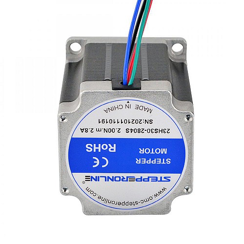 Nema 23 バイポーラ 1.8deg 1.9Nm(269.06oz.in) 2.8A 57x57x76mm 4 ワイヤ