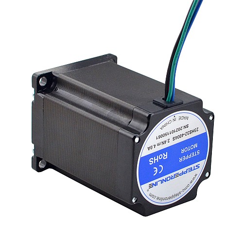 Nema 23 ステッピング モーター 2.4Nm(339.87oz.in) 4A 57x57x82mm 8mm シャフト 4 ワイヤー