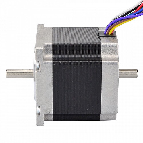 デュアル シャフト Nema 23 ユニ/バイポーラ 1.8deg 1.26Nm(178.4oz.in) 3A 57x56mm 8 ワイヤー