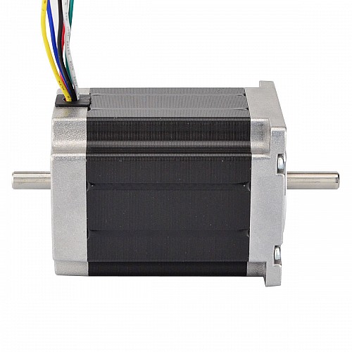 デュアル シャフト Nema 23 ユニポーラ 1.8deg 1.35Nm(191.2oz.in) 3A 57x76mm 6 ワイヤ
