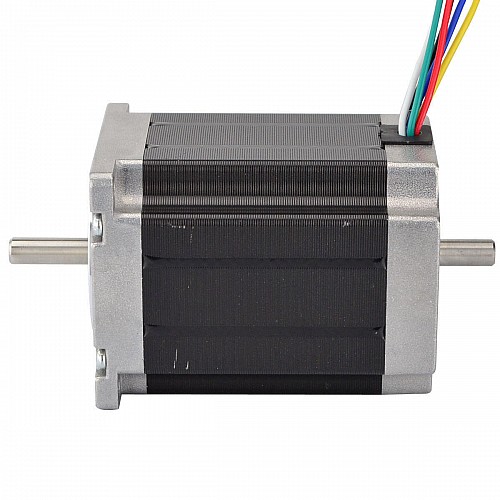 デュアル シャフト Nema 23 ユニポーラ 1.8deg 1.35Nm(191.2oz.in) 3A 57x76mm 6 ワイヤ