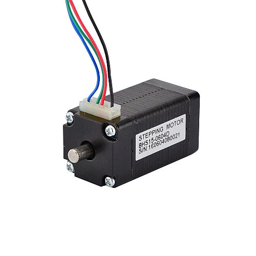 デュアル シャフト Nema 8 バイポーラ 4Ncm(5.7oz.in) 0.6A 20x20x38mm 4 ワイヤ