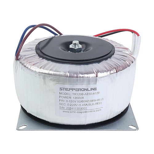 1200VA 単相トロイダルトランス 120VAC ～ 220VAC 5.45A 50/60Hz - TR1200-A220-A120 | StepperOnline