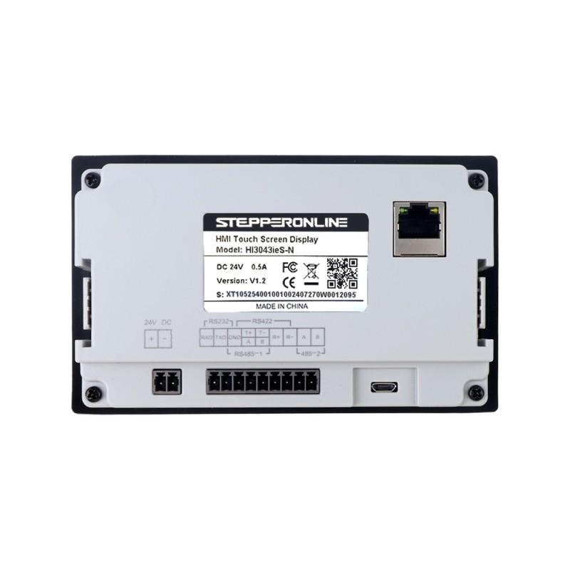4.3 480x272px RS-485 シリアル ポート 128MB/フラッシュ 64MB/メモリ HMI タッチ スクリーン LED ディスプレイ - HI3043ieS-N | StepperOnline