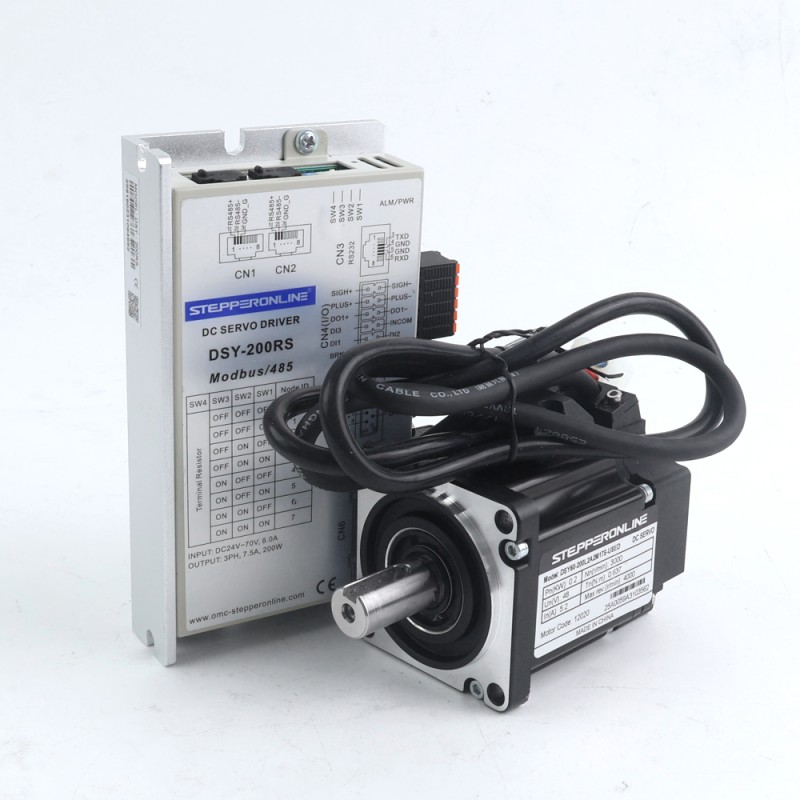 DSY シリーズ 200W RS485 DC サーボモーター 24-70VDC 0.637Nm 3000rpm 17 ビット インクリメンタル エンコーダー IP65 - DSY-RS200L2A2-M17S | StepperOnline