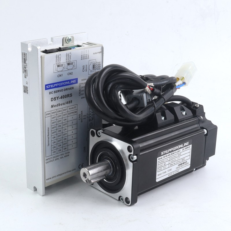 DSY シリーズ 400W RS485 DC サーボモーター 24-70VDC 1.27Nm ブレーキ付き 3000rpm 17 ビット インクリメンタル エンコーダー IP65 - DSY-RS400L2B2-M17S | StepperOnline